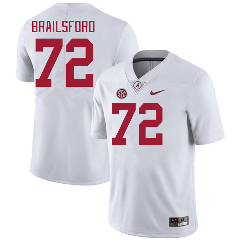 Men #72 Parker Brailsford Alabama Crimson Tide College Football Jerseys Stitched-White